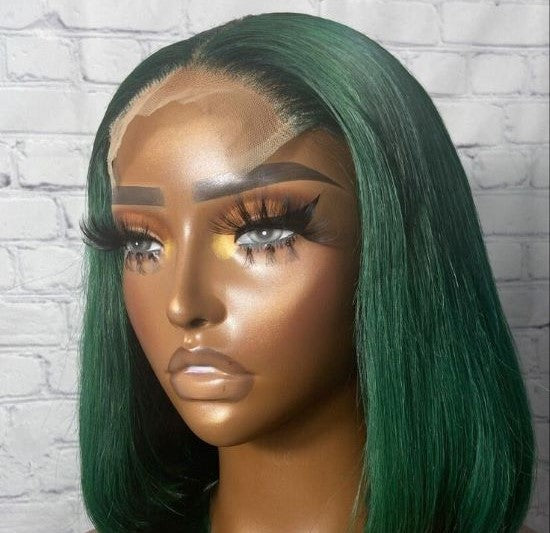 10 Inch double drawn lace wig - green