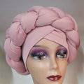 Braided 2 Piece Headwrap - Light Pink