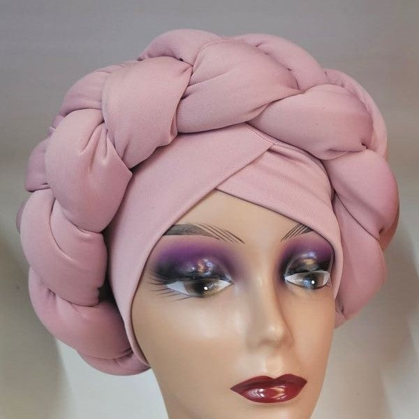 Braided 2 Piece Headwrap - Light Pink