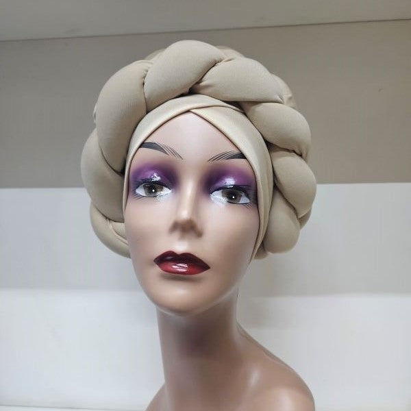 Beige Braided Headwrap/Turban