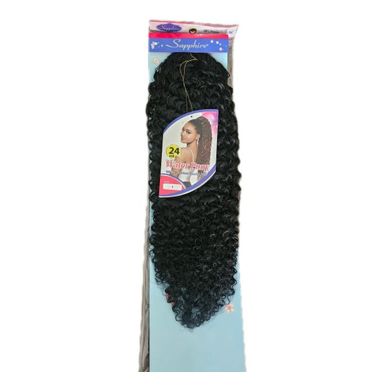 Sapphire Water Wave Pony Tail - 24 Inch - Black