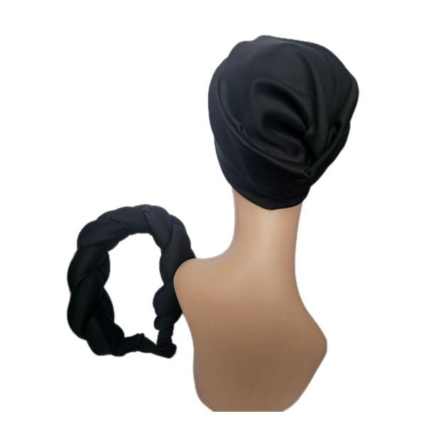 Black Braided Headwrap/Doek