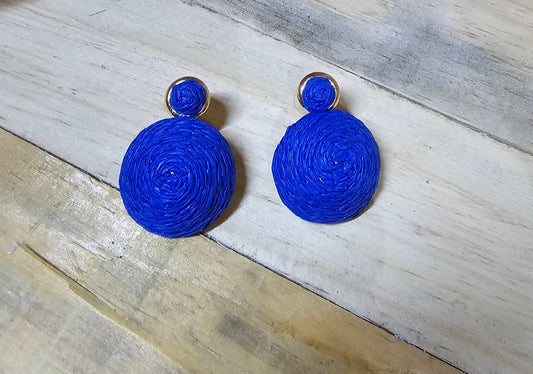 Blue Round Earrings