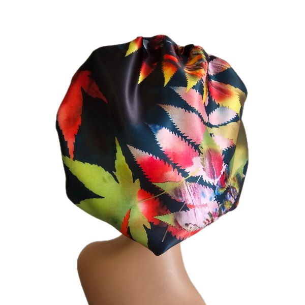 Floral Silk Bonnet - Dark Green