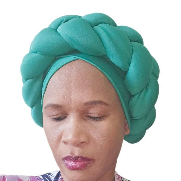 Green Braided Hwadwrap - One Size Fits All