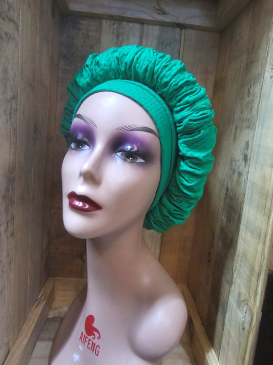 Green round ruffle headwrap