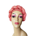 Stretchy Shimmering Headwrap/Doek/Chemo Cap - Light Red