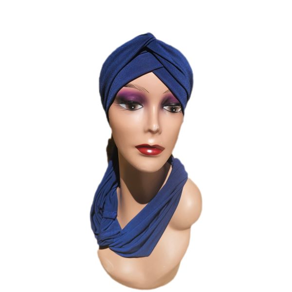 Ready-to-Wear Multi-Style Headwrap/Doek - Navy Blue