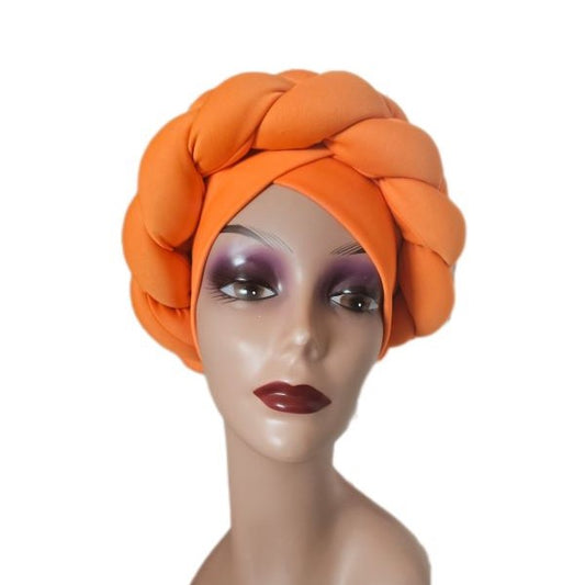 Orange Braided Headwrap/Turban