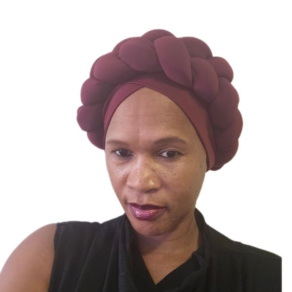 Braided Headwrap - Burgundy