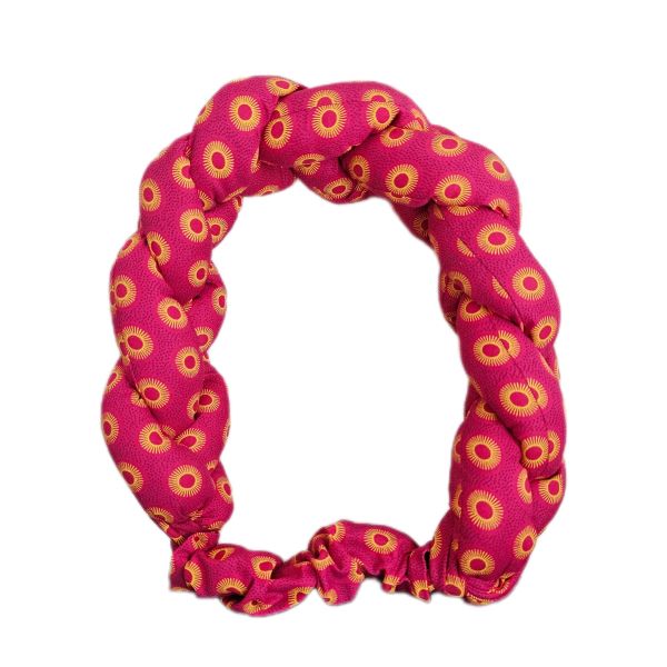 Shweshwe Pink Braided Headband - One Size Fits All
