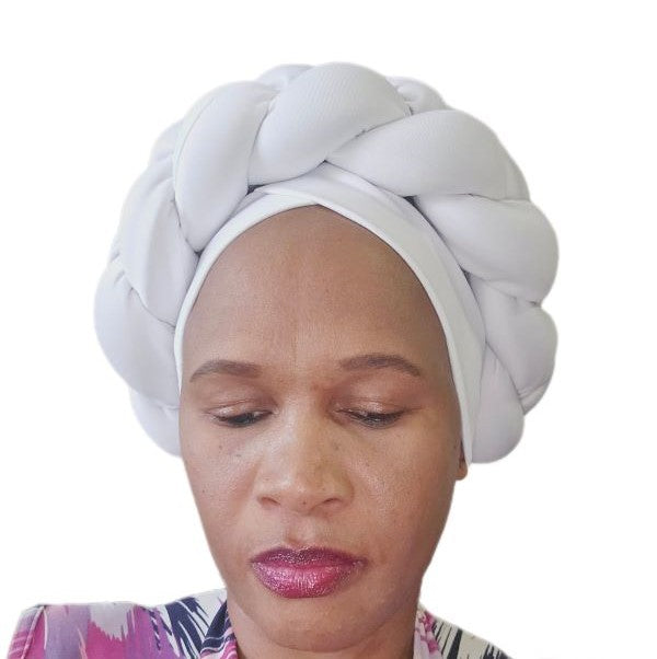 White Braided Headwrap/Turban