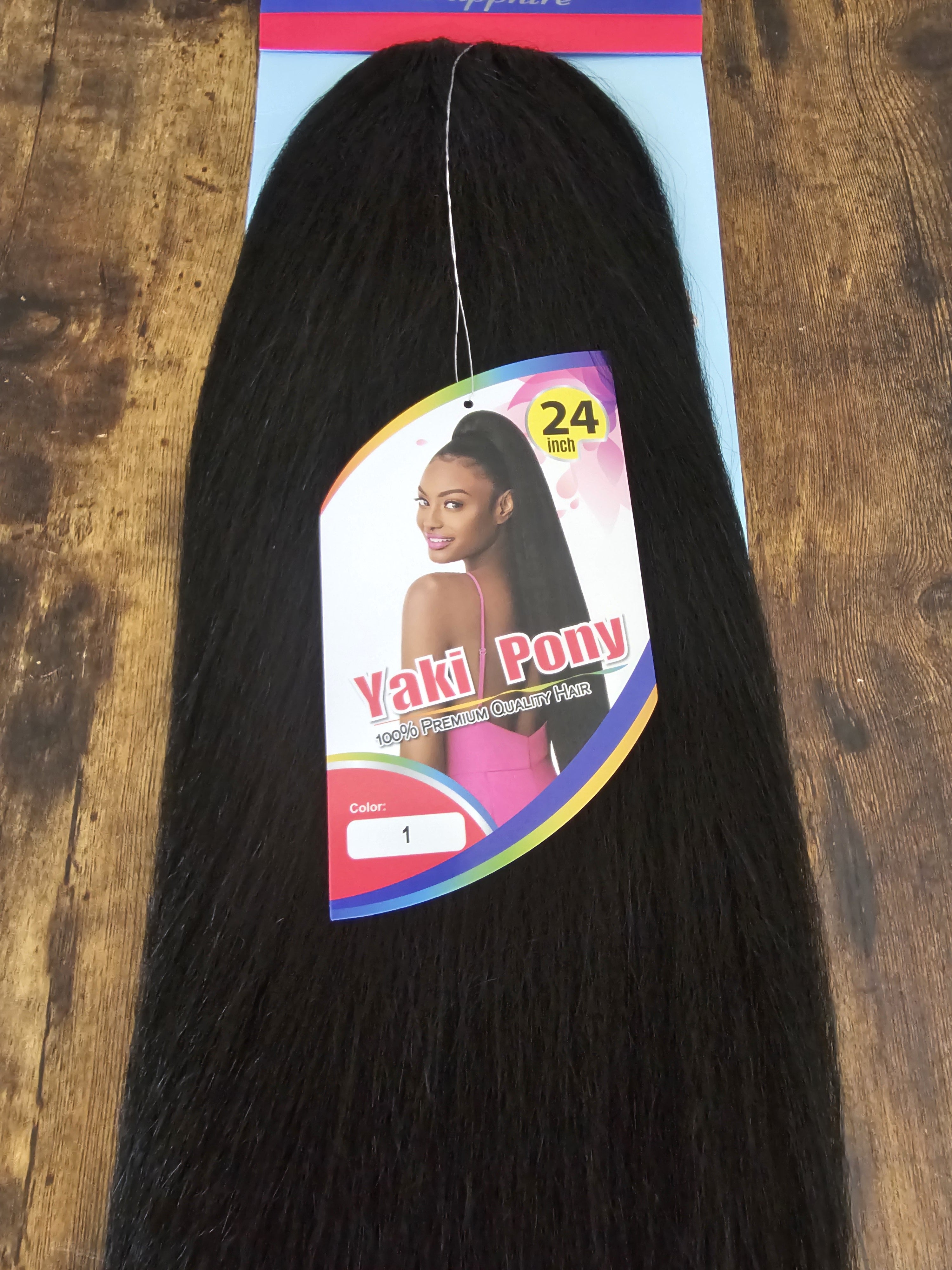 Black Yaki Ponytail - 24 Inch