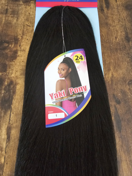 Black Yaki Ponytail - 24 Inch