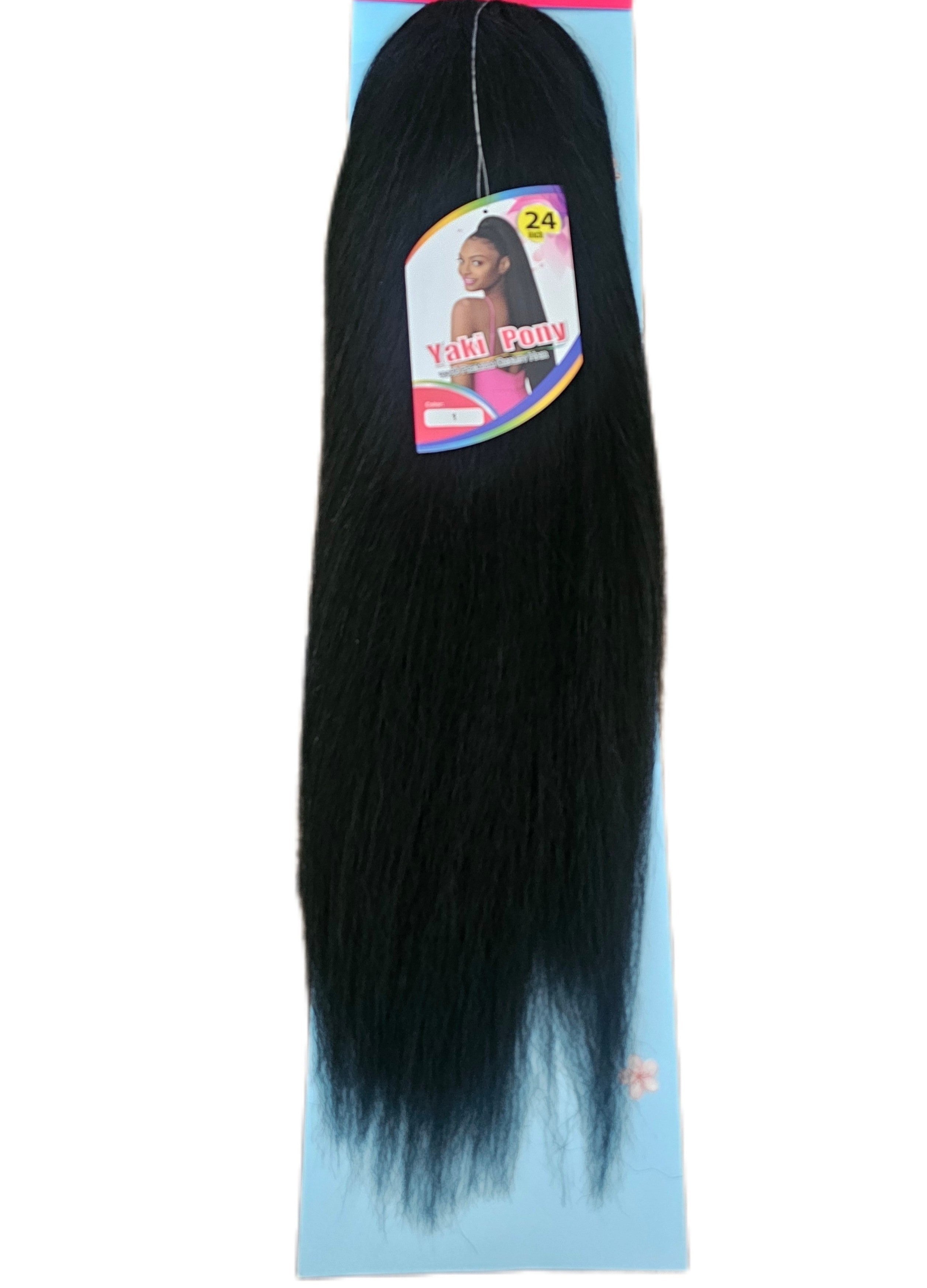 Black Yaki Ponytail - 24 Inch