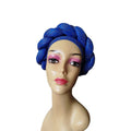 Ready To Wear Stretchy Shimmering Headwrap/Doek/Chemo Cap - Blue