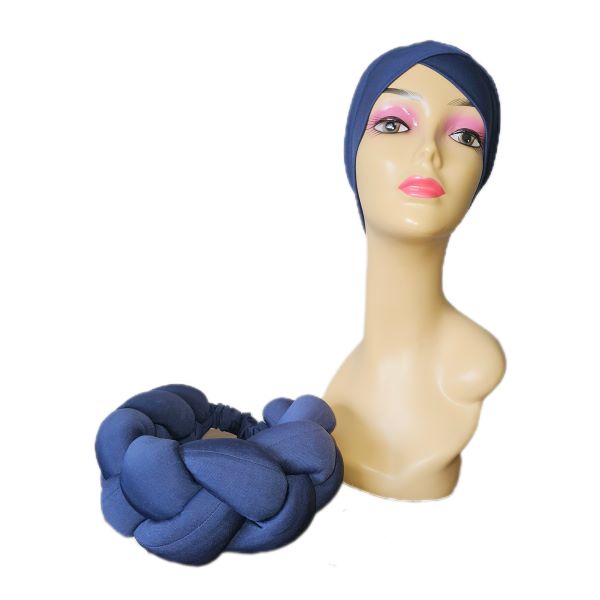 Blue Braided Headwrap/Doek