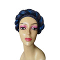 Ready To Wear Stretchy Shimmering Headwrap/Doek/Chemo Cap - Navy Blue