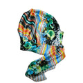 Floral Luxurious Satin Sleeping Bonnet - Black and Orange